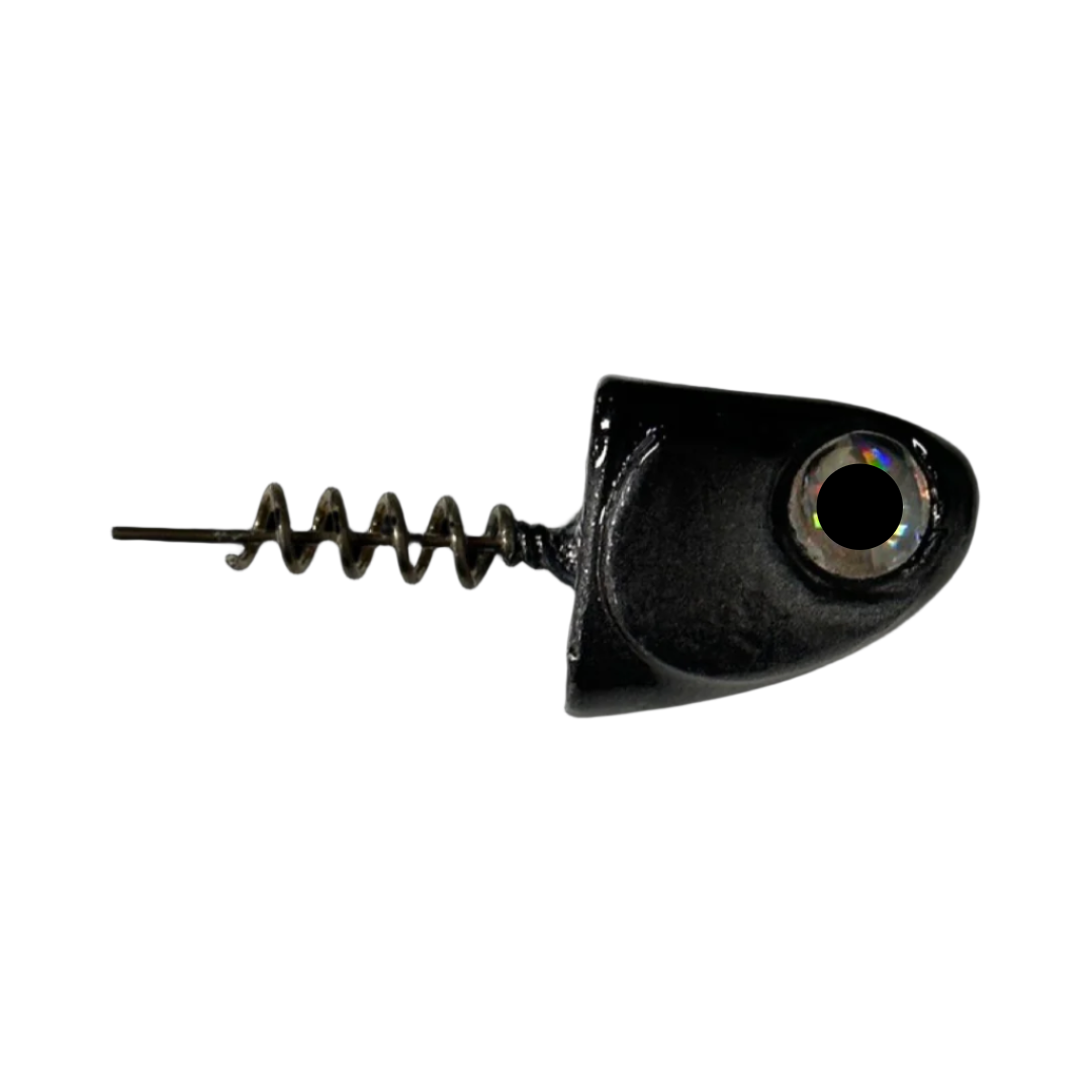5" SlideBait Jigheads - R&R Tackle Co. | Premium Saltwater Fishing Tackle. This jighead screws onto the soft plastic tail, preventing damage and extending the life of the lure.