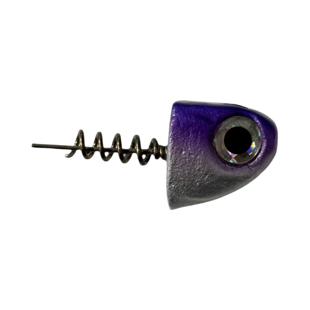 5" SlideBait Jigheads - R&R Tackle Co. | Premium Saltwater Fishing Tackle. This jighead screws onto the soft plastic tail, preventing damage and extending the life of the lure. 