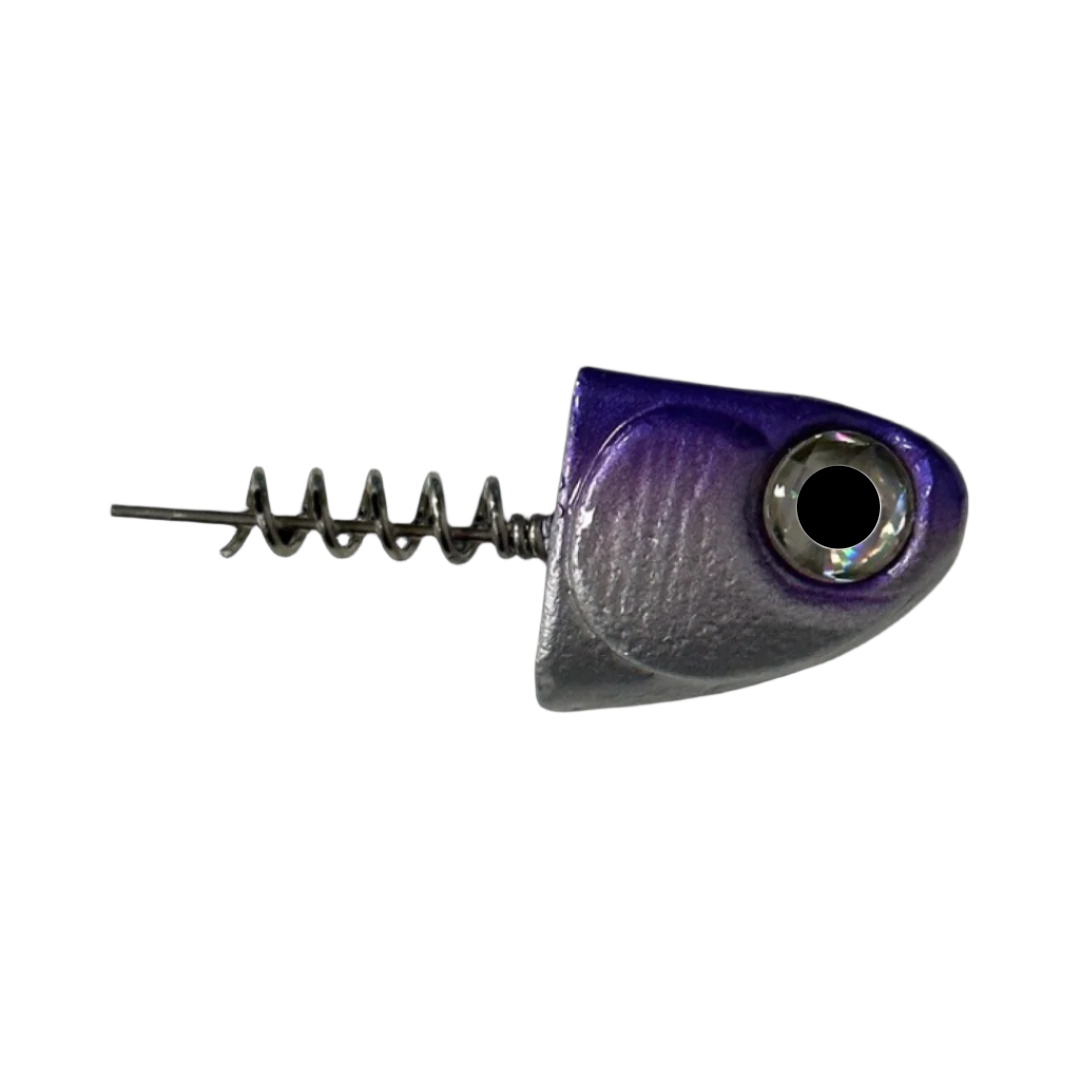 5" SlideBait Jigheads - R&R Tackle Co. | Premium Saltwater Fishing Tackle. This jighead screws onto the soft plastic tail, preventing damage and extending the life of the lure. 