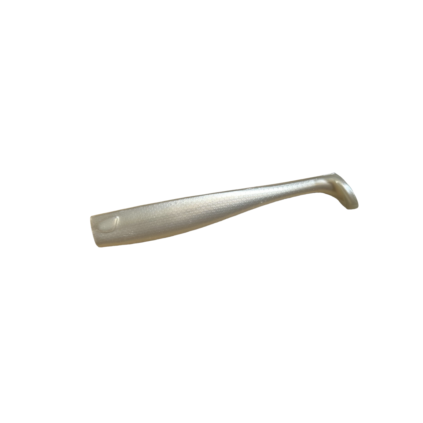 SlideBait Tail 8-inch Pearl . R&R Tackle Co. | Premium Saltwater Fishing Tackle. R&R Tackle 8-inch SlideBait Tail pack with two durable soft tails compatible with Mustad J hooks, circle hooks, and custom setups. 