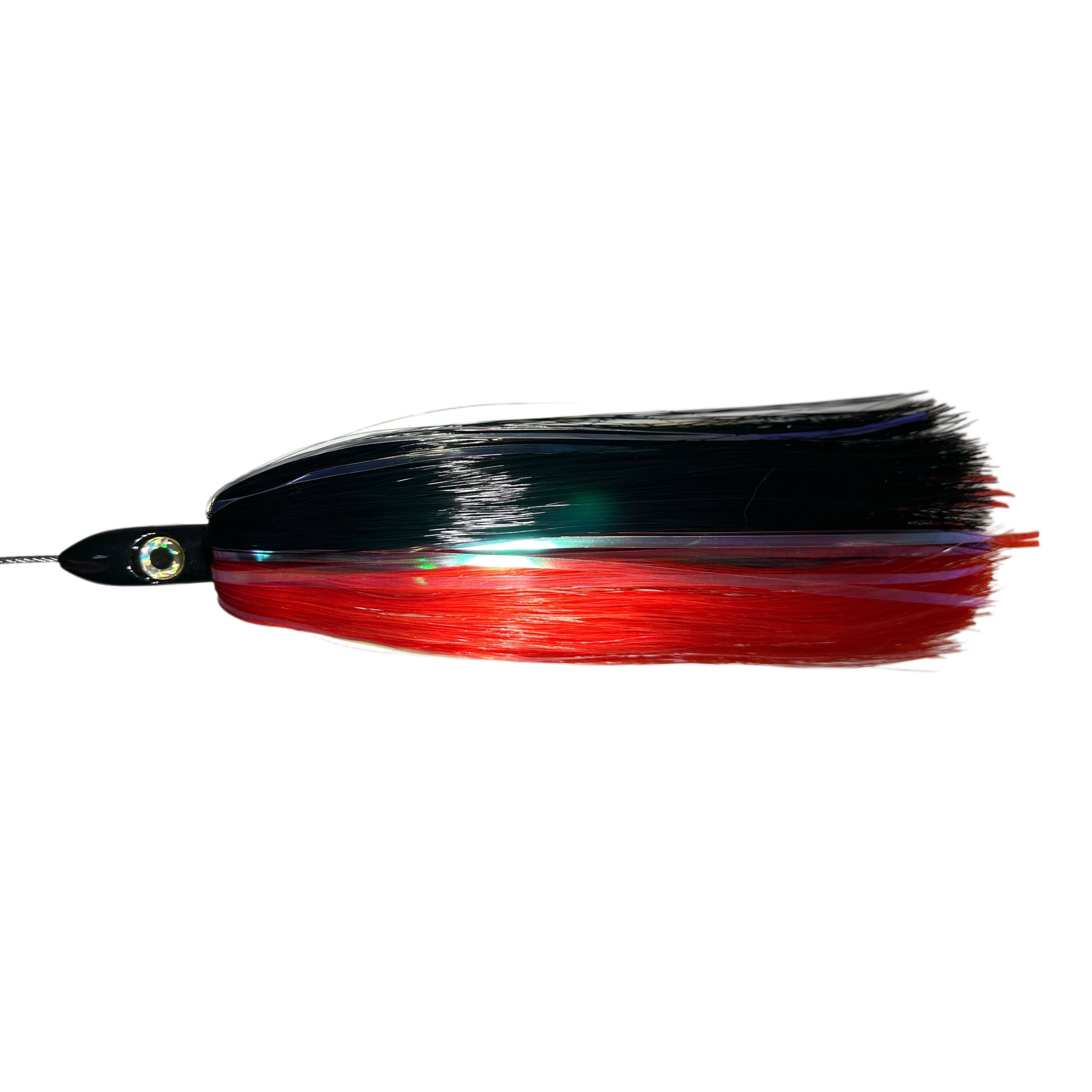 R&R tackle Wahoo Magnet Black/Red ,High-speed trolling, 10/0 Southern tuna Hook, Pre-rigged wahoo lure, 400 lb cable leader 