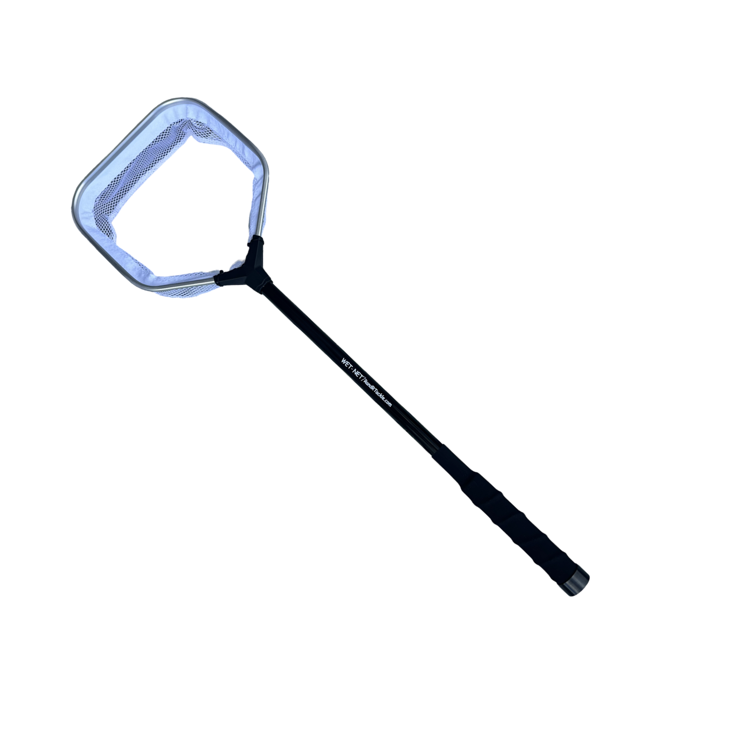 R&R Tackle Wet Net, ergonomic and floating handle, transparent vinyl base, water retention to preserve bait slime, Fiberglass