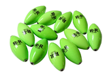 Kite Floats-Lime - R&R Tackle Co. | Premium Saltwater Fishing Tackle. Made from high-density foam with nickel-plated brass inserts, they offer excellent corrosion resistance, reduce friction, and protect your line from wear — helping you avoid losing fish due to line breaks.