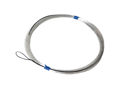 Wind-on Vertical Jigging Leader - R&R Tackle Co. | Premium Saltwater Fishing Tackle. Measuring 50 feet in length and available in three strength options (50 lb, 80 lb, and 100 lb), these leaders are designed to deliver maximum performance, durability, and a clean connection between your main line and your lure. Thanks to the loop-to-loop system, these leaders allow for smooth transition through rod guides, eliminating bulky knots and reducing friction. Made in the USA.